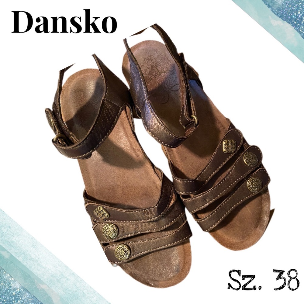 Dansko Bronze Metallic Sandals 38